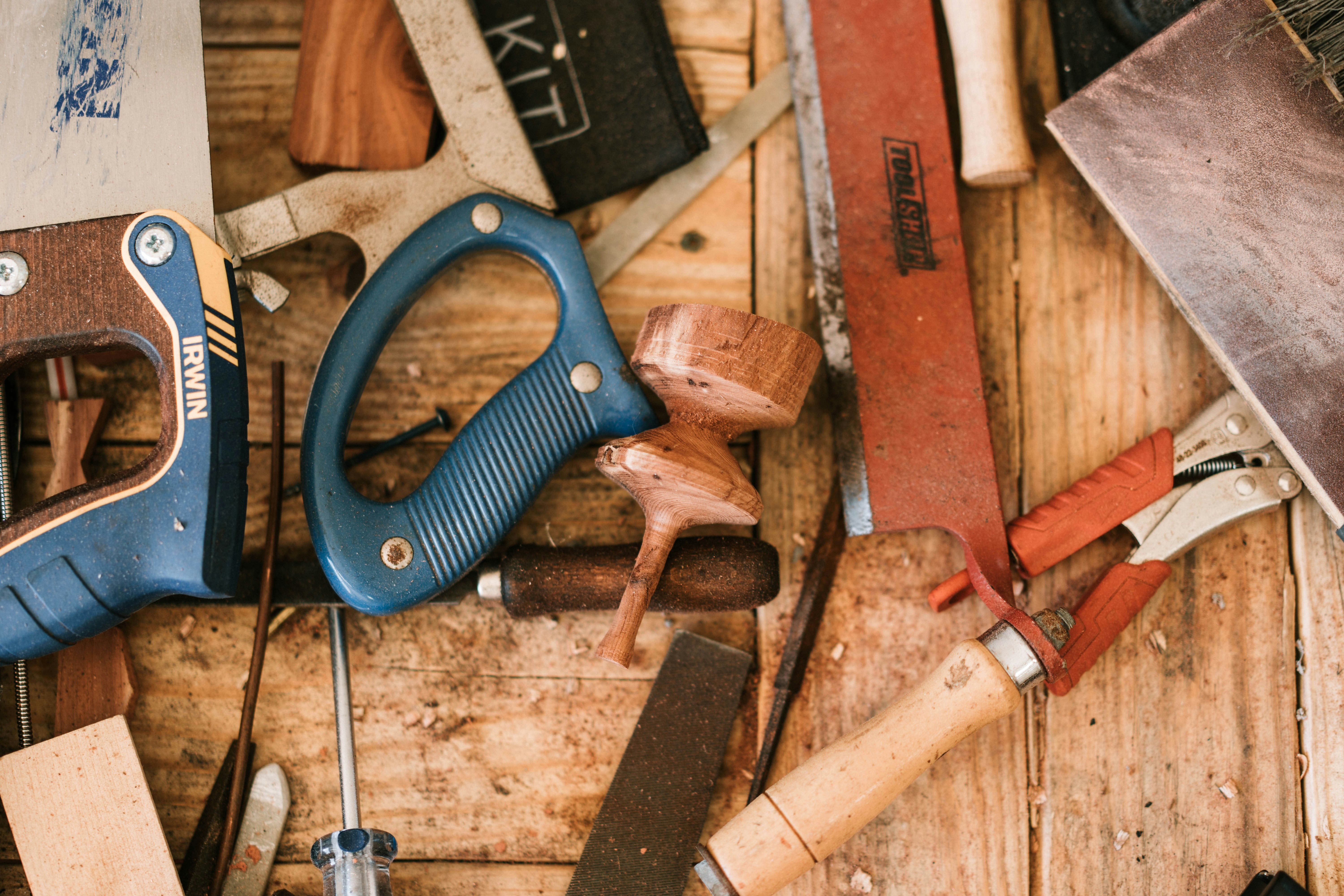 Various cutting tools showing wear